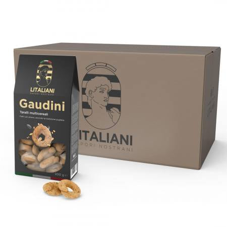 Gaudini - 24 paquets de taralli multicéreales 4800 g (24 paquets x 200 g) - COD.: BND2LIT0007