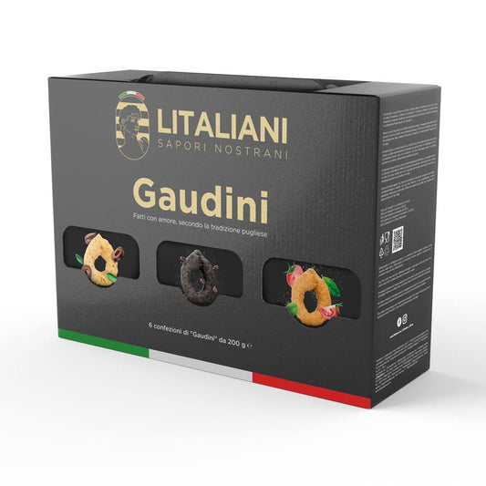 Box Gaudini – 6 paquets de Taralli 1200 g (6 confezioni da 200g) - COD.: LIT0049