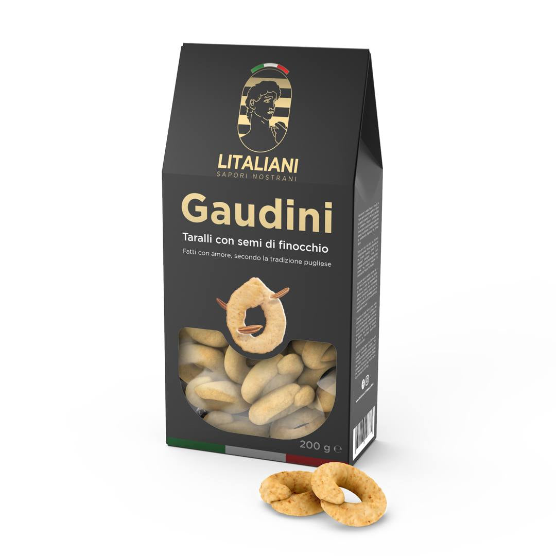 Box Gaudini – 6 paquets de Taralli 1200 g (6 confezioni da 200g) - COD.: LIT0050